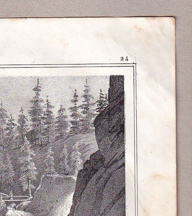Incisioni: HANDECK WASSERFALL, AARE, LITHOGRAPHIE VON 1836-1845 – Usato da Grüningen venduto da Kartensammler 3