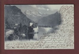 CHILLON et Dents du Midi au clair de lune  - 1899