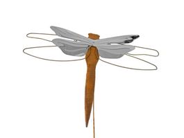 Gartendeko Grosse Libelle Rost 36 x 40 x 100cm Metall