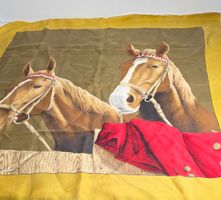 Dekotuch / Schal mit Pferdemotiv (Vintage-Stil)