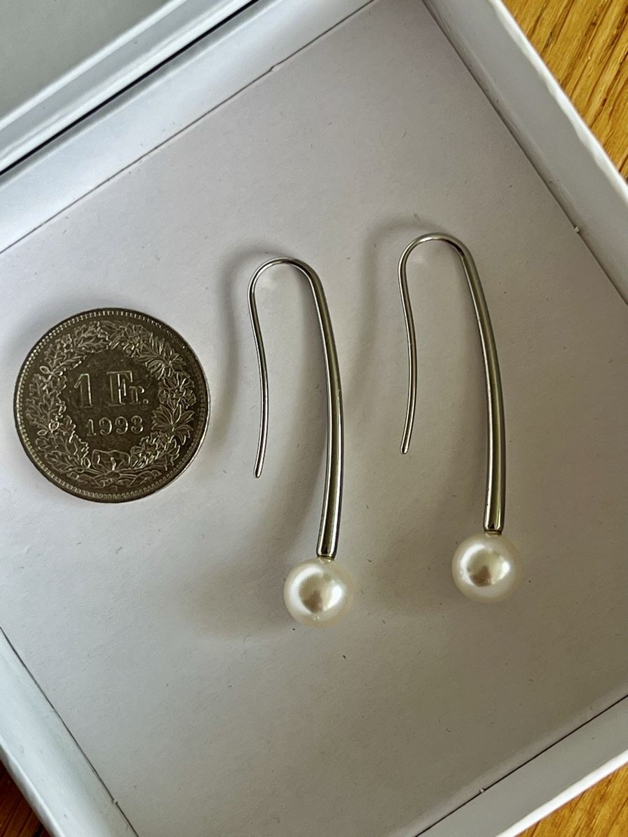 Skagen Orecchini pendenti & Orecchini a lobo: Ohrringe Skagen Denmark - Hänger mit Perle – Nuovo e nell'imballaggio originale da Zürich venduto da ahhahn 1