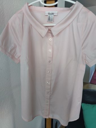 Linea Tesini, schöne Kurzarmbluse in Rosa, Gr. 36, Neuwertig