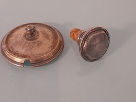 Antiker Silberflaschenverschluss & Dose, Vintage Deko