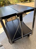 Vintage Servierwagen / Barwagen - klappbar Chrom & schwarz