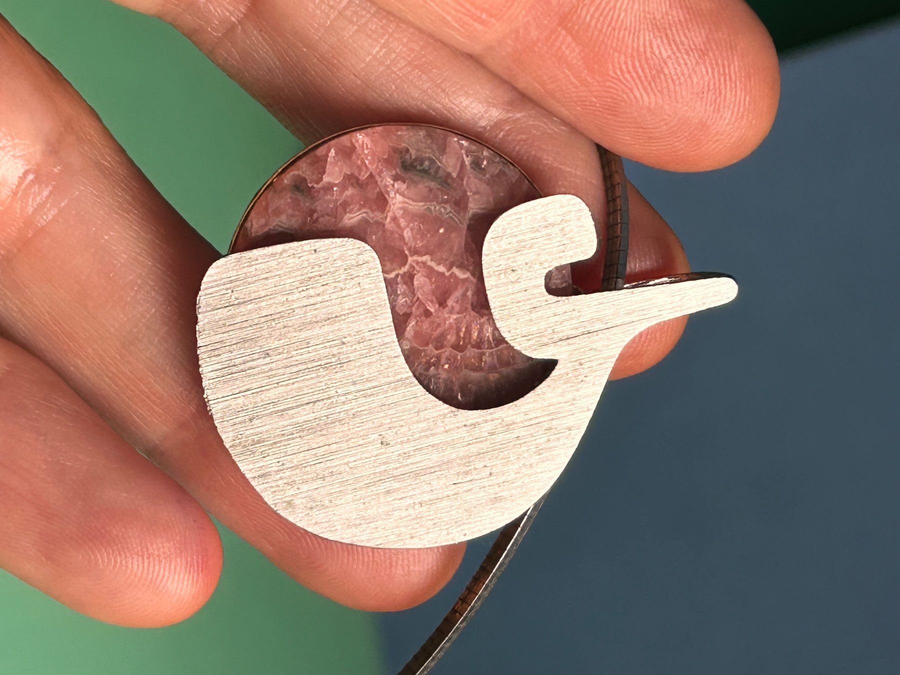Ketten: Silberhalskette mit Anhänger, modisches Design ROSA – Gebraucht aus Laufen von belleskulptur 6