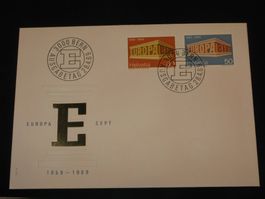 Werbemarken Europa FDC 1969 Nr. 466 + 467 "Säulenhalle"