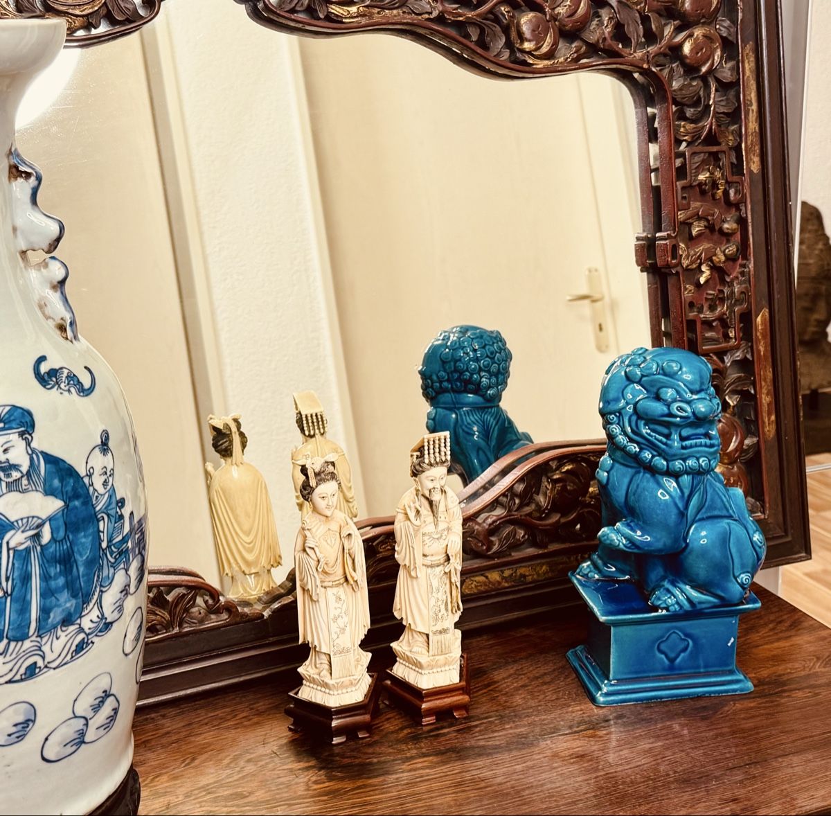 Figuren: Antique Chinese Blue Ceramic Foo Dog Lion temple lowe – Gebraucht aus Zuerich von EMANUELEFEDERICO 2
