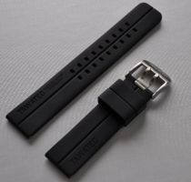 22mm Silikon Rubber Uhrenband schwarz mit Prägung