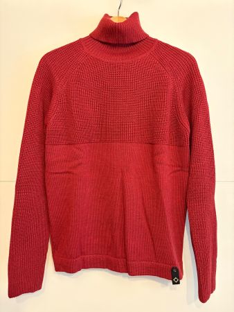 MA.STRUM Rollkragenpullover Rot – 100% Schurwolle – Grösse S