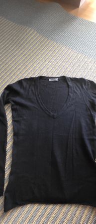 Damen Pullover schwarz Grösse 36 V-Ausschnitt 100%Kaschmir