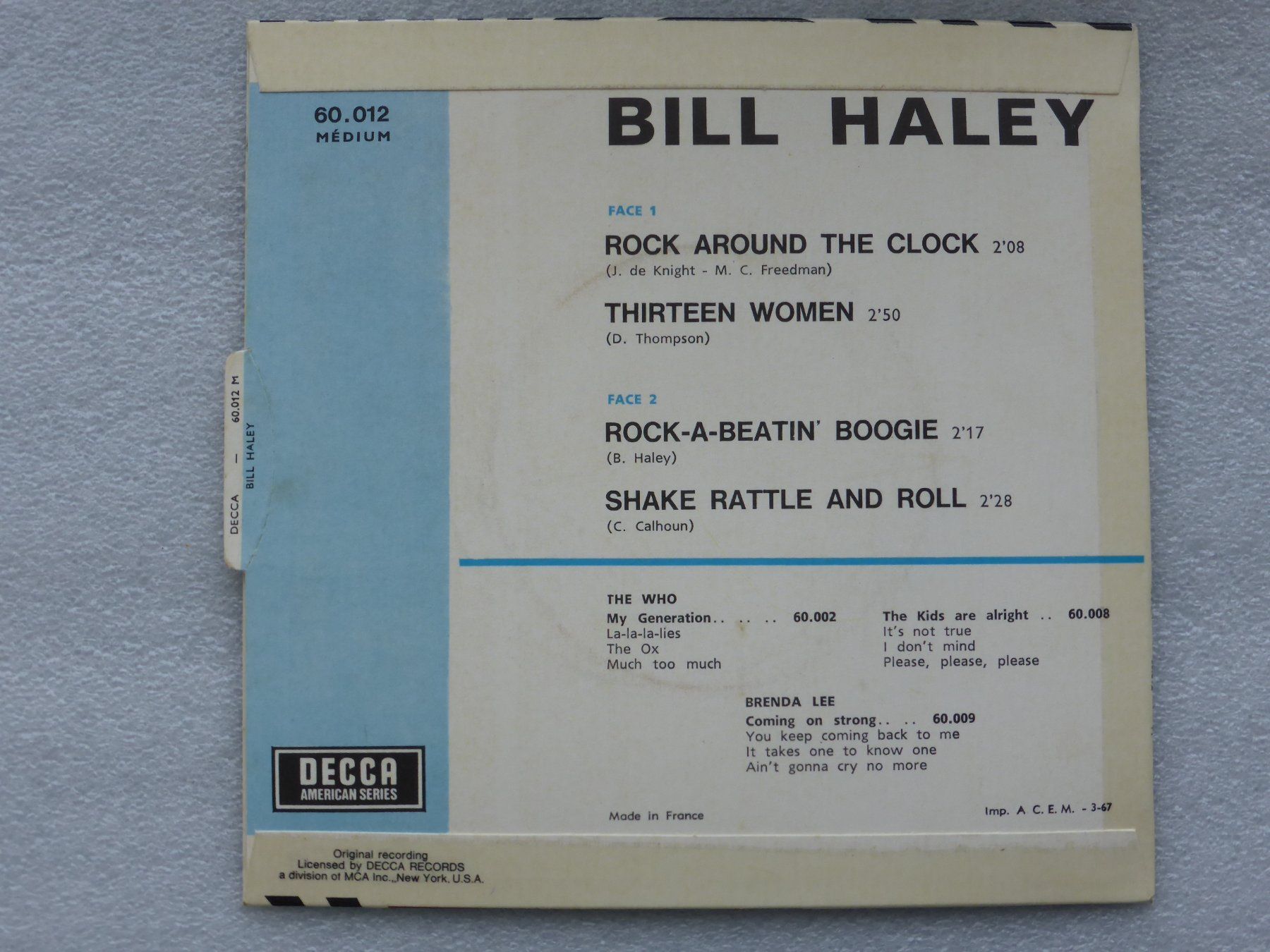 Dischi in vinile: Vinyl Single   EP  BILL HALEY – Usato da Küssnacht am Rigi venduto da Mondkinder 3
