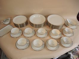 Geschirr Service Set ROYAL IVORY Goldrand Porzellan Top