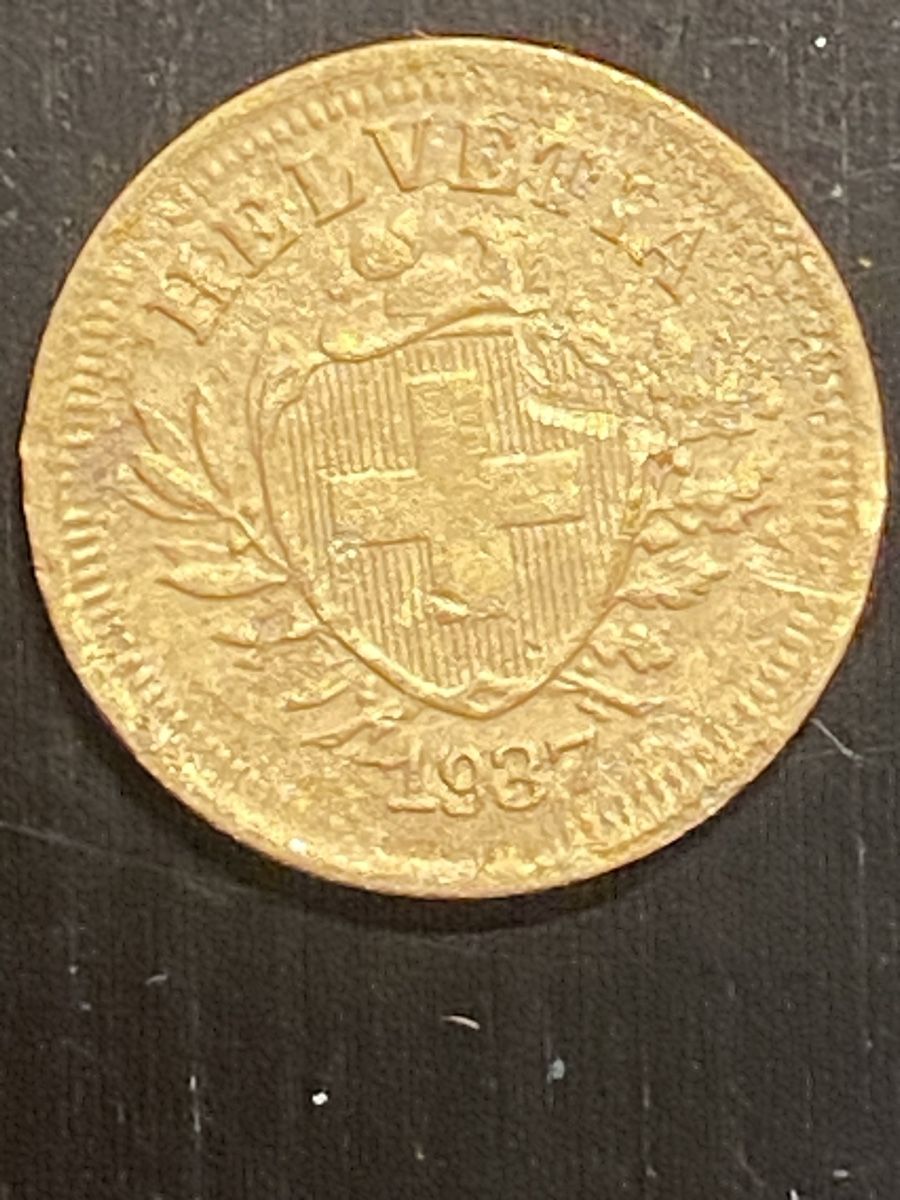 Alle Münzen: CH, 1 ct 1937 Bronze  – Gebraucht aus Corsier-sur-Vevey von Ginoarturo 1