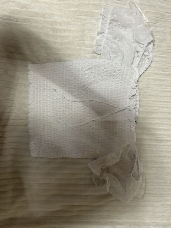 Damen Bluse weiss gesmokt mit Puffärmeln Grösse S