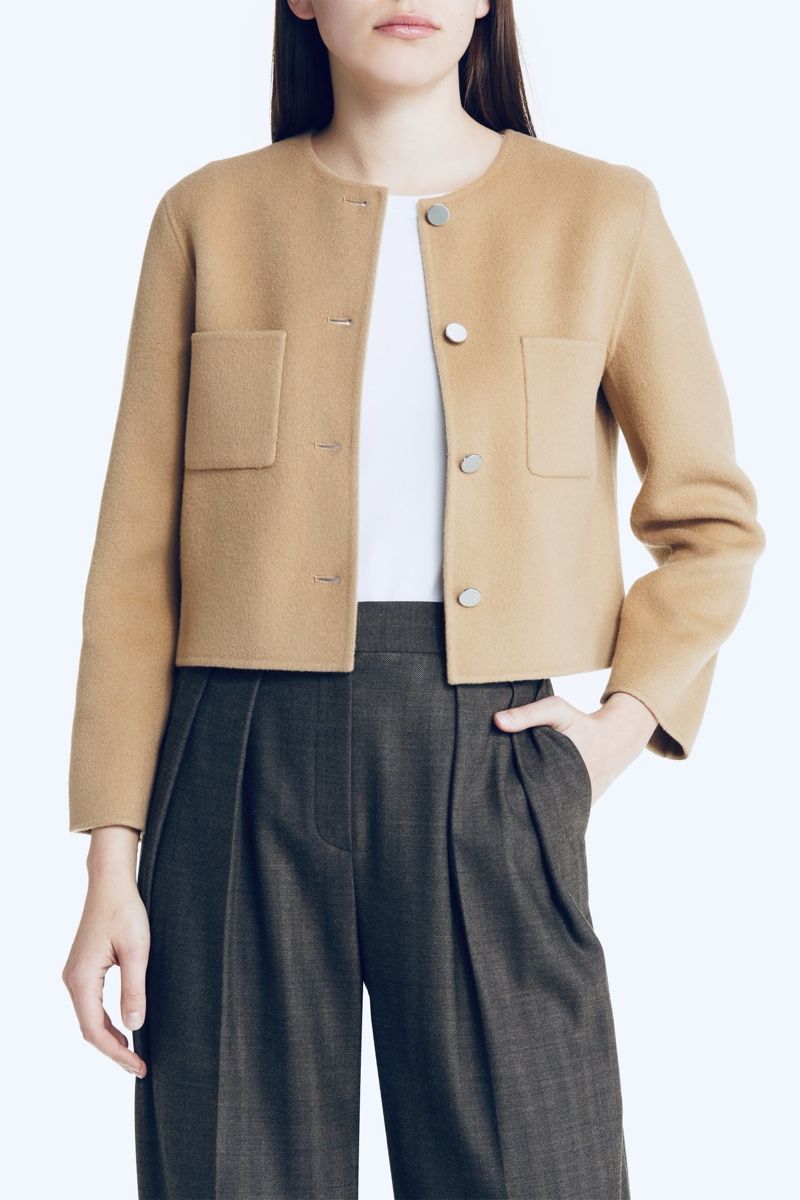Theory Jacken: Theory New Divide Wool & Cashmere Crop Jacket – Gebraucht aus Münchenstein von B771