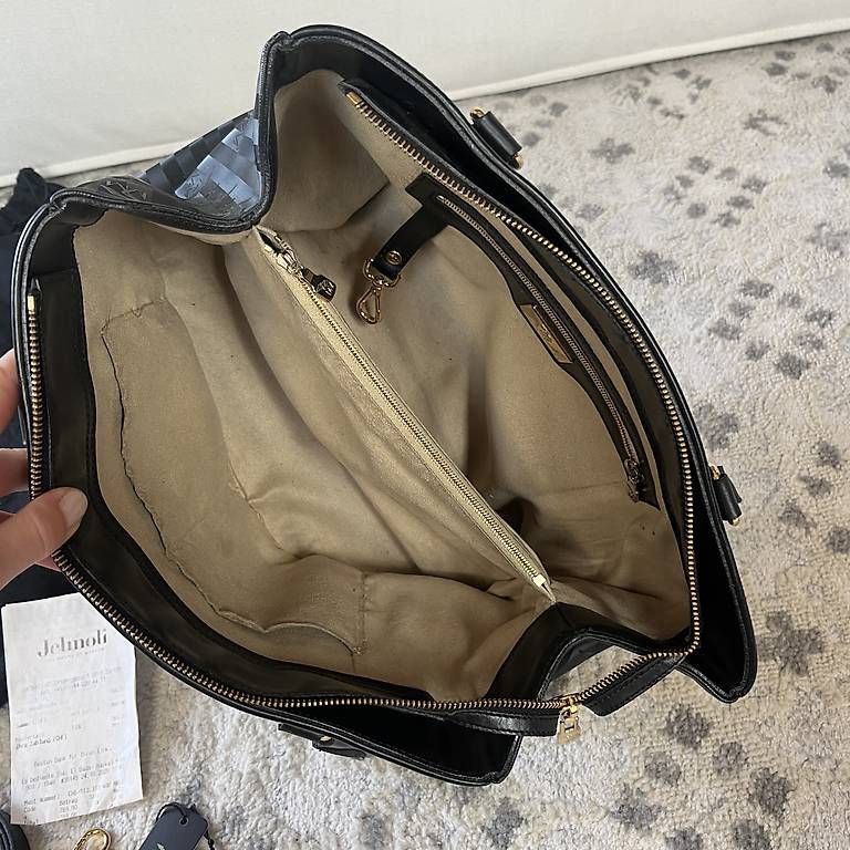 Maison Mollerus Borse da donna: Maison Mollerus Sulz Tasche, schwarz & gold – Usato da Winterthur venduto da Anouk.Mia 3