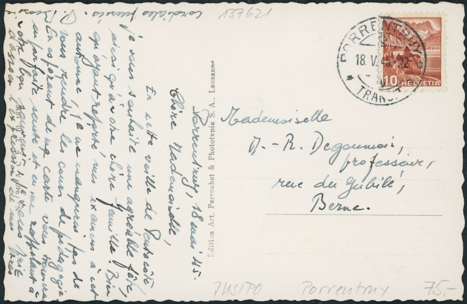 Cartoline postali: JUS Porrentruy – Usato da Schindellegi venduto da leecollect 1