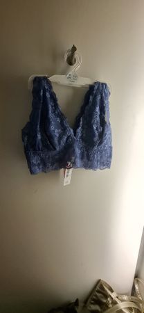  Bustier blau Spitze neu mit Etikett Grösse M