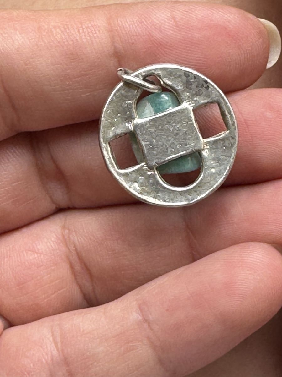 Ciondoli: Unique Silver Pendant with Amazonite Gemstone Charm – Usato da Zürich venduto da olalinda 5