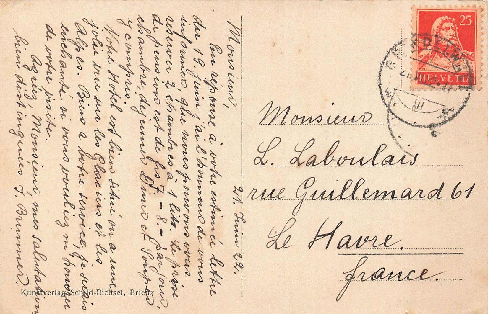 Cartoline postali: Grindelwald pension Gletschergarten – Usato da Biasca venduto da Blenio71 1