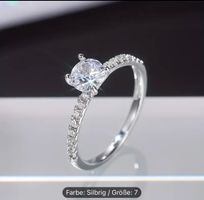 Eleganter Damenring mit Zirkonia, Grösse 7