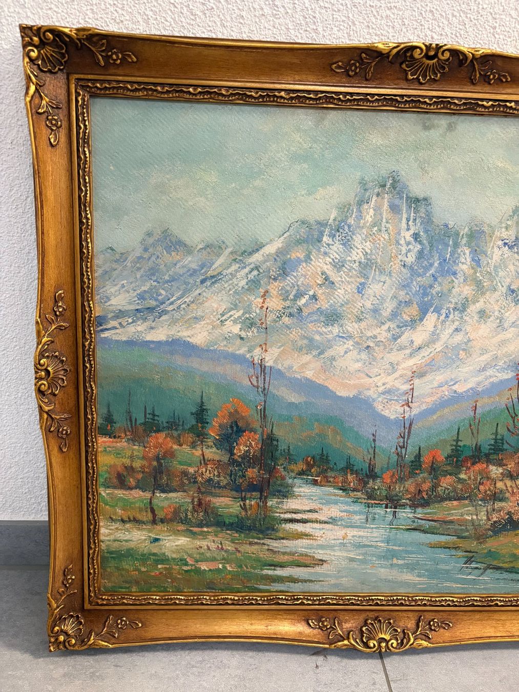Dipinti: 69.5X59.5/ Ölgemälde Berglandschaft/ Bilderrahmen – Usato da Ottenbach venduto da TimelessEmotions. 3