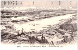 Lacs de NEUCHÂTEL et de Morat - Panama des Alpes ca. 1910 NE