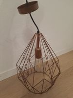 Lampe suspension design cuivre, style industriel