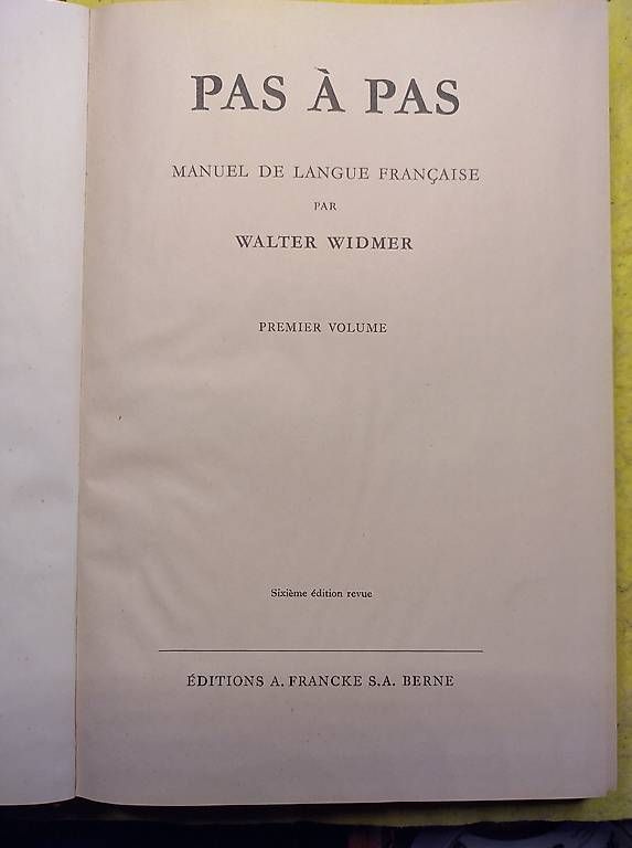 Bücher: Pas à pas: Manuel de langue française Walter Widmer – Gebraucht aus Birsfelden von vik_zt85 2