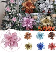 + 10x Christbaumschmuck Blumen Weihnachtsblumen Aufhänger