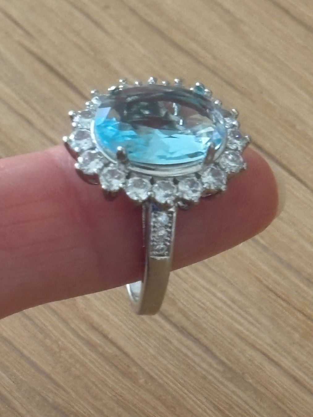Bagues: Luxus Elegante Gr.18/8 Ring Farbe: Silber /Blau – Neuf (Voir description) à Biel-Bienne par Roserosse13 3