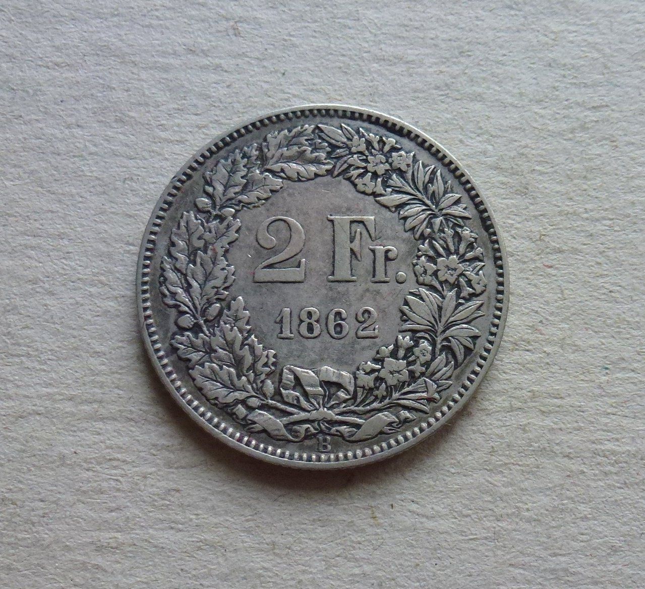 Tutti le monete: Schweiz ++ 2.- Franken 1862, gute Erhaltung – Usato da Walkringen venduto da Casablanca777