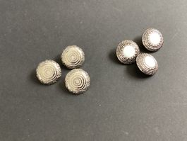 Zierknöpfe aus Kunststoff, 2 x 3 Stk. silberweiss, 2 cm dm