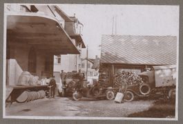 Romanshorn-Photokarte-Lager vom Lebensmittelverein-Oldtaimer