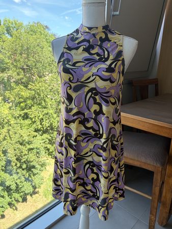 Mango retro print sleeveless lose mini dress size M