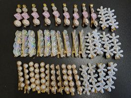 Restposten 40 Haarklammern Perlen