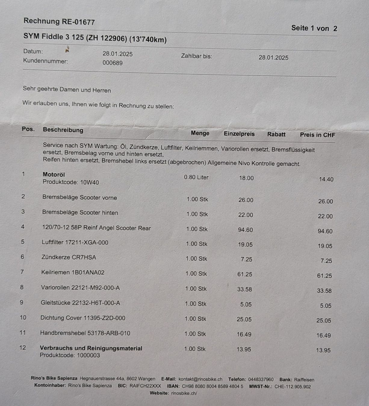 Sym Scooter: Roller SYM Fiddle 3 125ccm – Usato da Bassersdorf venduto da Thg31 5
