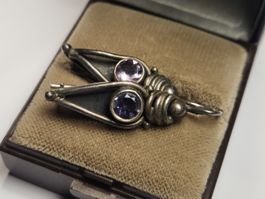 Vintage Ohrringe mit Ametyst (geprüft), 800 Silber