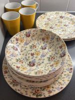 Geschirr Set Teller (Churchill) Blumenmuster und Tassen