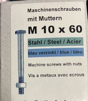 29 Stk. Maschinenschrauben M10 x 60, Stahl blau verzinkt