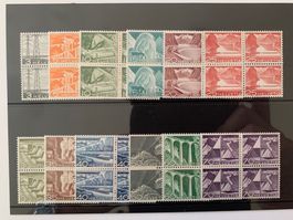 1949 Technik und Landschaft Viererblock Satz postfrisch.