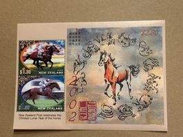 Neuseeland Briefmarken-Block 2002, Jahr des Pferdes!