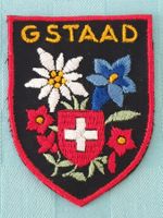 Vintage Badge Wappen GESTAAD ST. GALLER STICKEREI