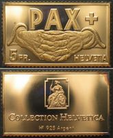 COLLECTION HELVETICA, PAX-Serie 5 Fr. 1945, Silberbarren PP
