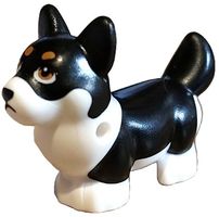 LEGO 109845pb01 Black Dog, Friends Style, Corgi