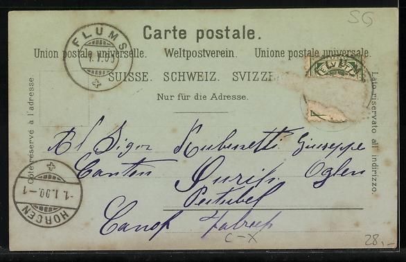 Cartoline postali: Mondschein-Lithographie Berschis, Gastha – Usato da Berlin venduto da bartko-reher 1