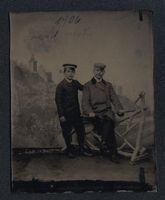 Fotografie Ferrotypie Vater mit seinem S