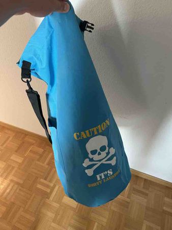 Wäschesack blau Totenkopf Motiv neuwertiger Zustand