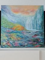 Ölgemälde Landschaft mit Wasserfall neien Zustand 80x80