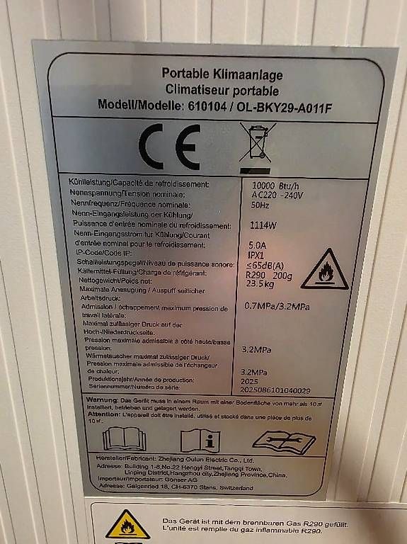 Condizionatori: Klimaanlage Elego 10000btu/h – Usato da Thayngen venduto da luh_vv6r 2